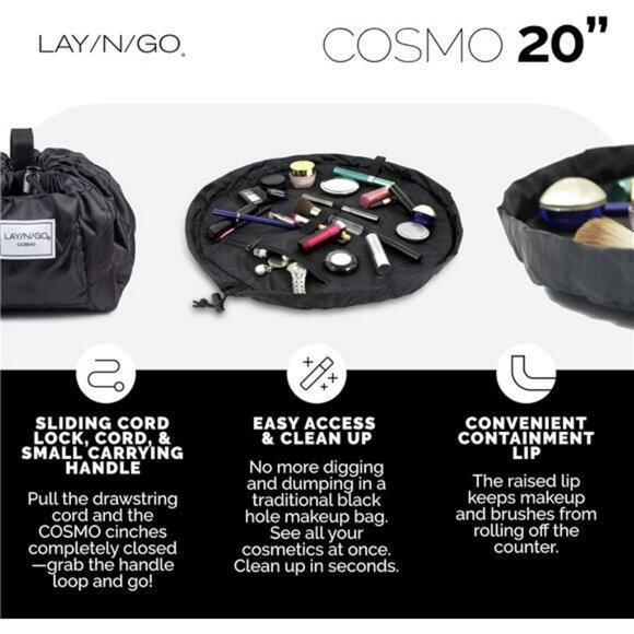 Leopard print makeup bag travel cosmetic bag toiletry organizer drawstring pouch - Picture 4 of 7